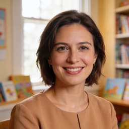 Portrait of Sara Mitchell, children's book editor and family reading specialist