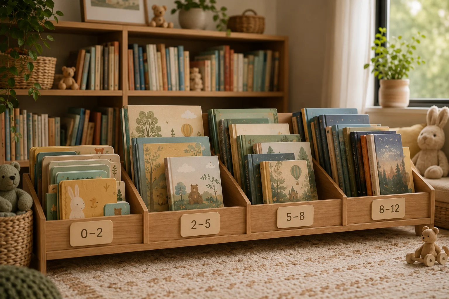 Children’s book age guide showing books for babies preschoolers early readers and older children