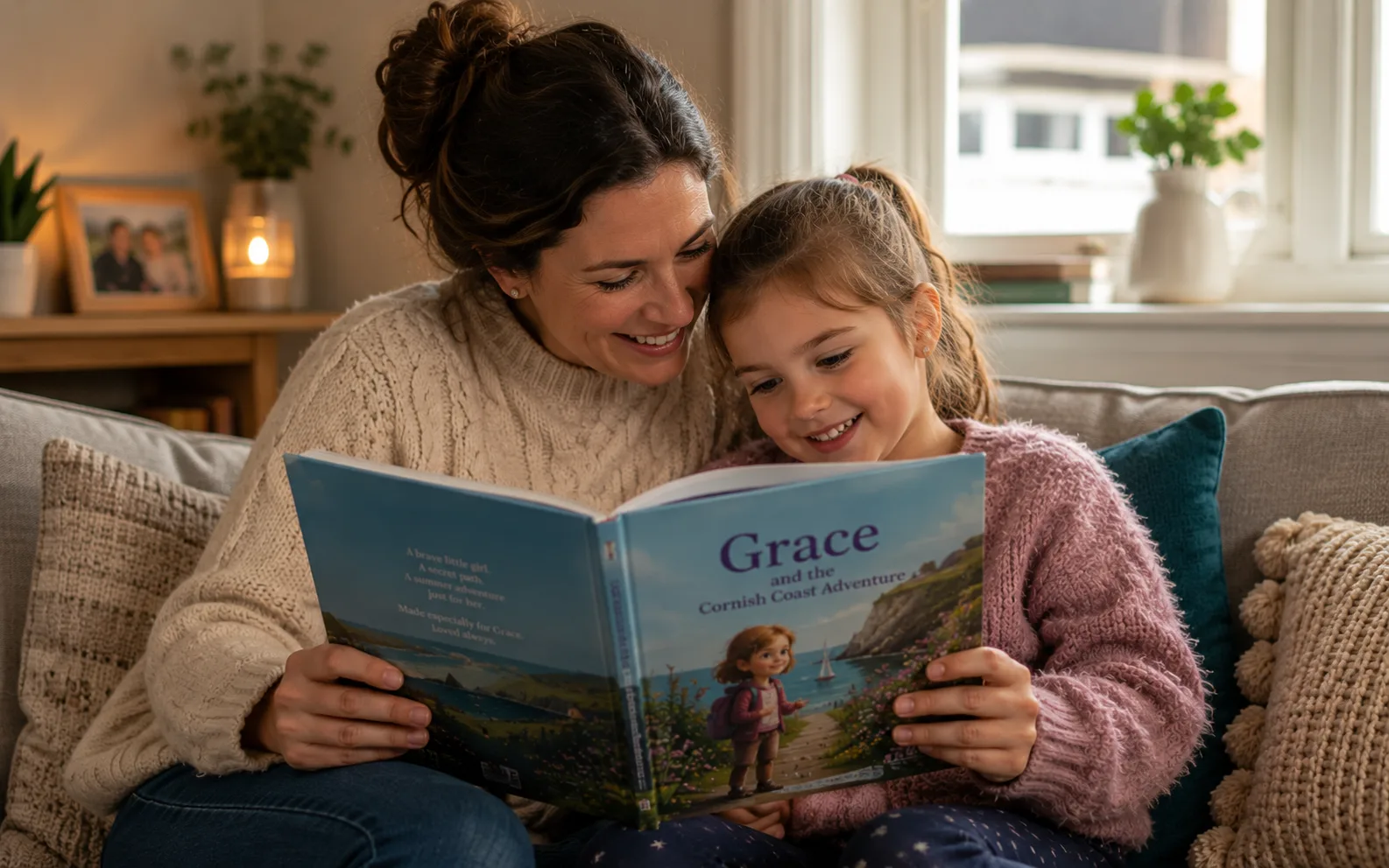 Reluctant reader becoming engaged with a personalized story moment