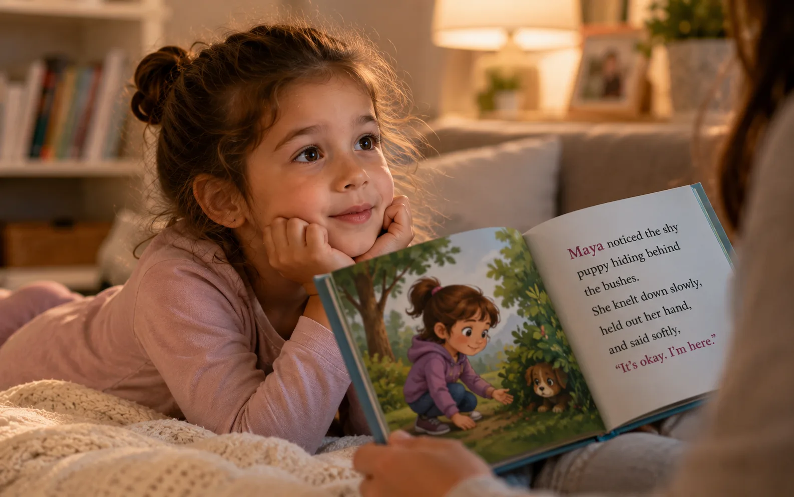 Child connecting with a story that reflects their identity