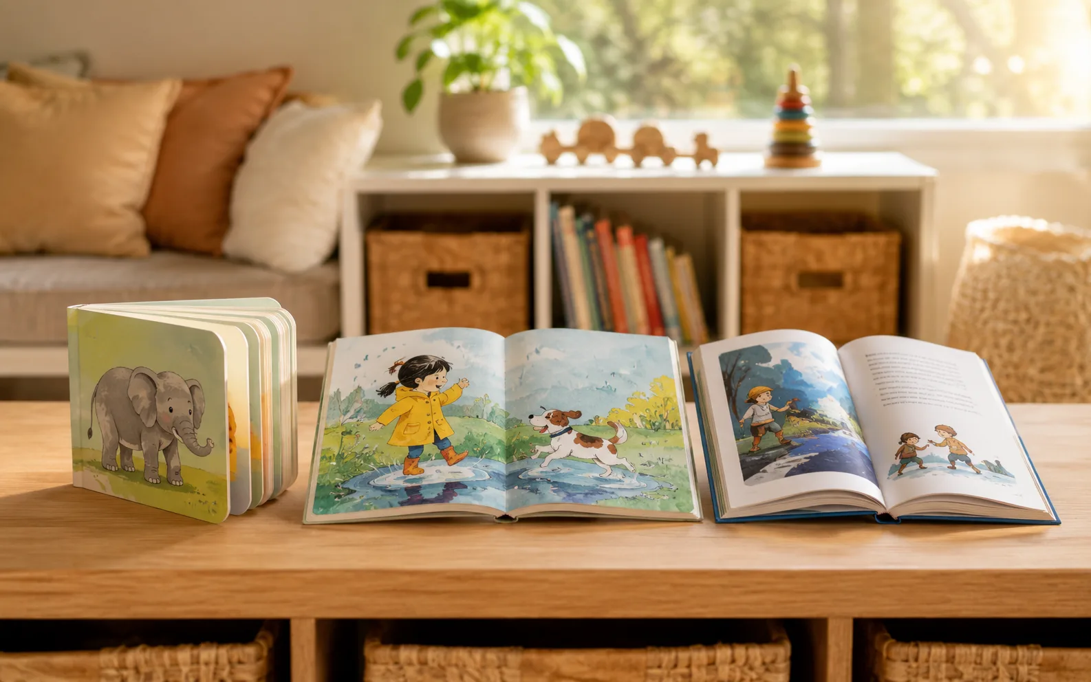 Child connecting with an age-appropriate personalized story