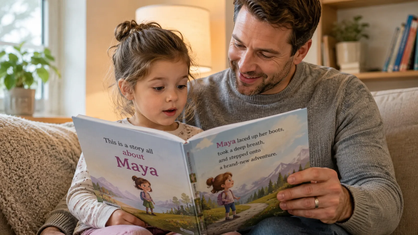 Parent choosing the right personalized book for a child